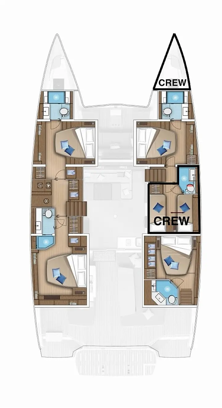 Lagoon 55 - Cabin plan