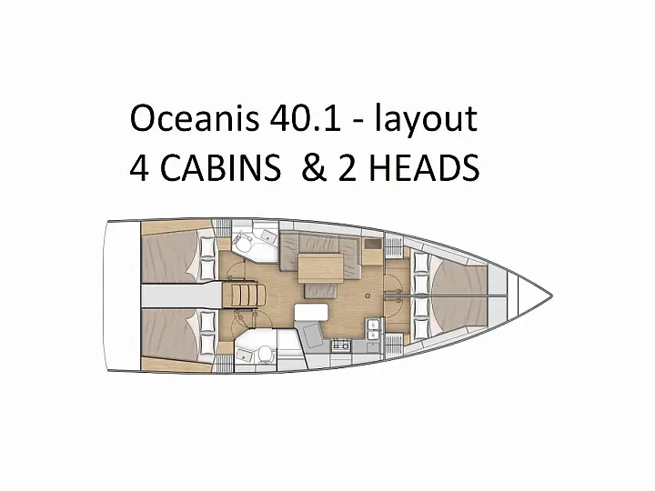 Oceanis 40.1 - 4D cab - Layout image