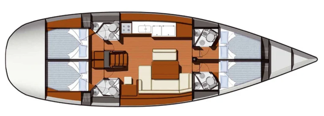 Sun Odyssey 49 - Plan Image