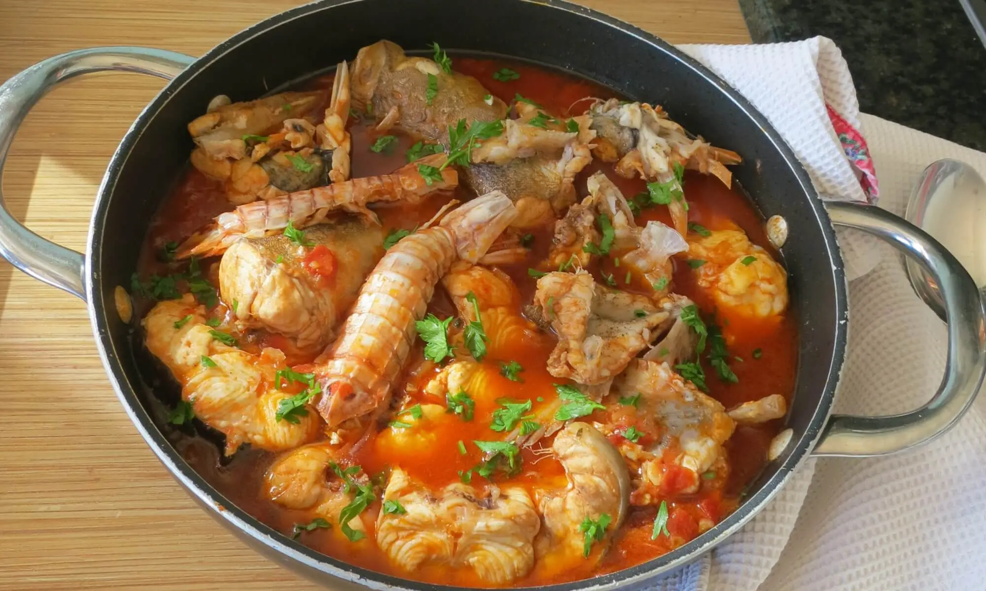 Brudet dish in a pot